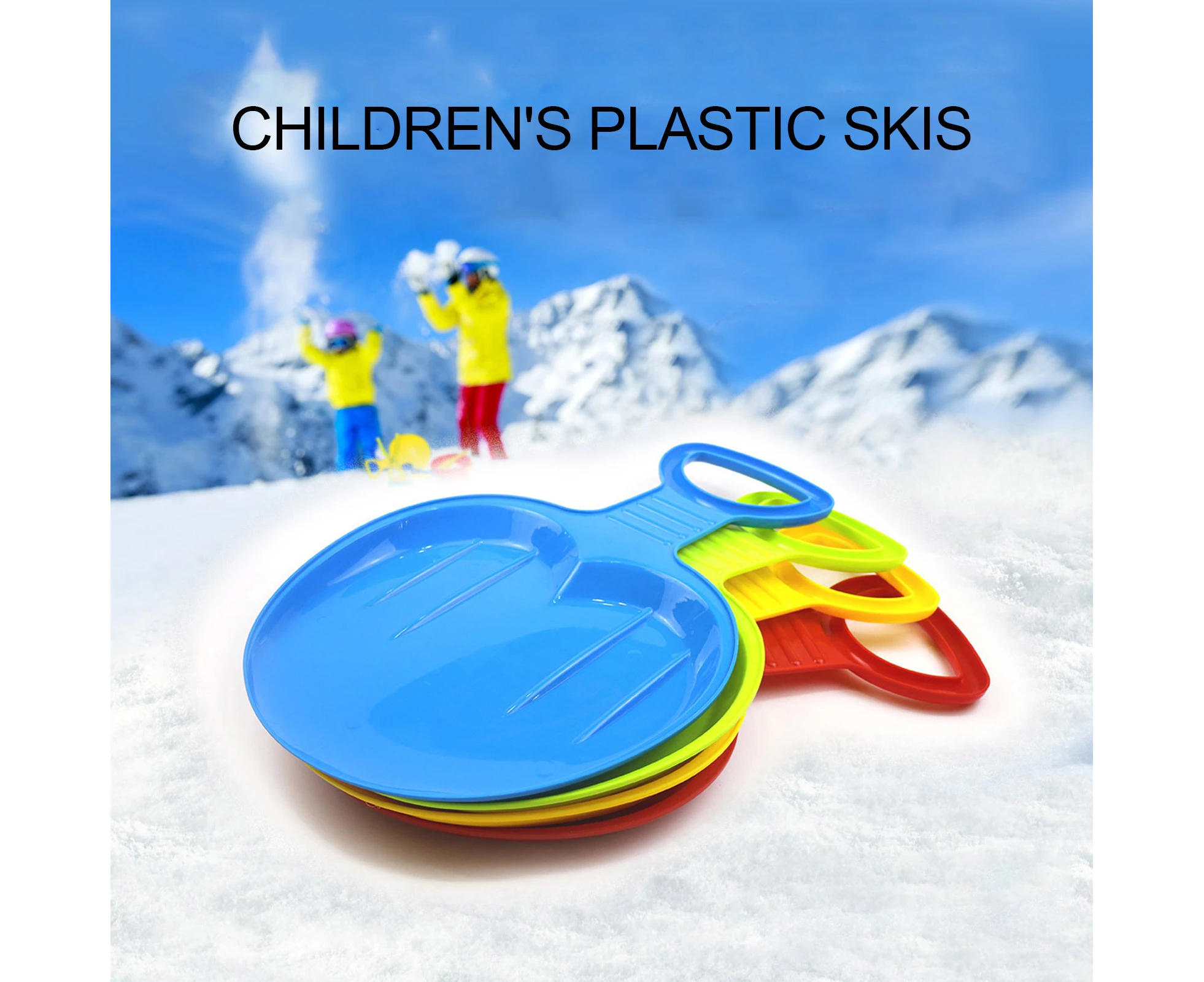 Children Outdoor Winter Park Lawn Snow Sled Sledge Toboggan Sport Ski Board-Random Color