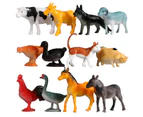 12Pcs Mini Realistic Horse Dog Pig Farm Animal PVC Model Table Decor Kids Toy B