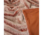 J Elliot Home Archie Faux Fur Throw Rug Blanket 130 x 160cm Terracotta