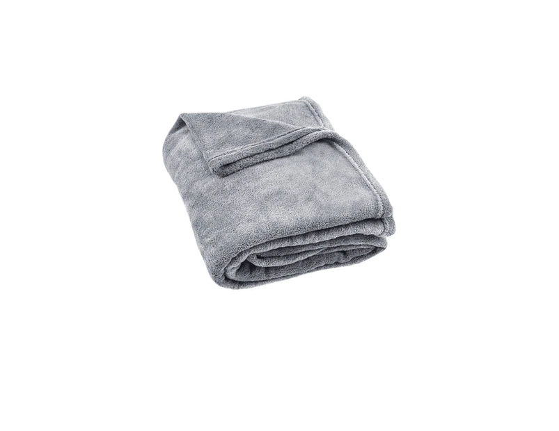 Coral Fleece Throw Rug 200gsm 150 x 200cm Silver Grey