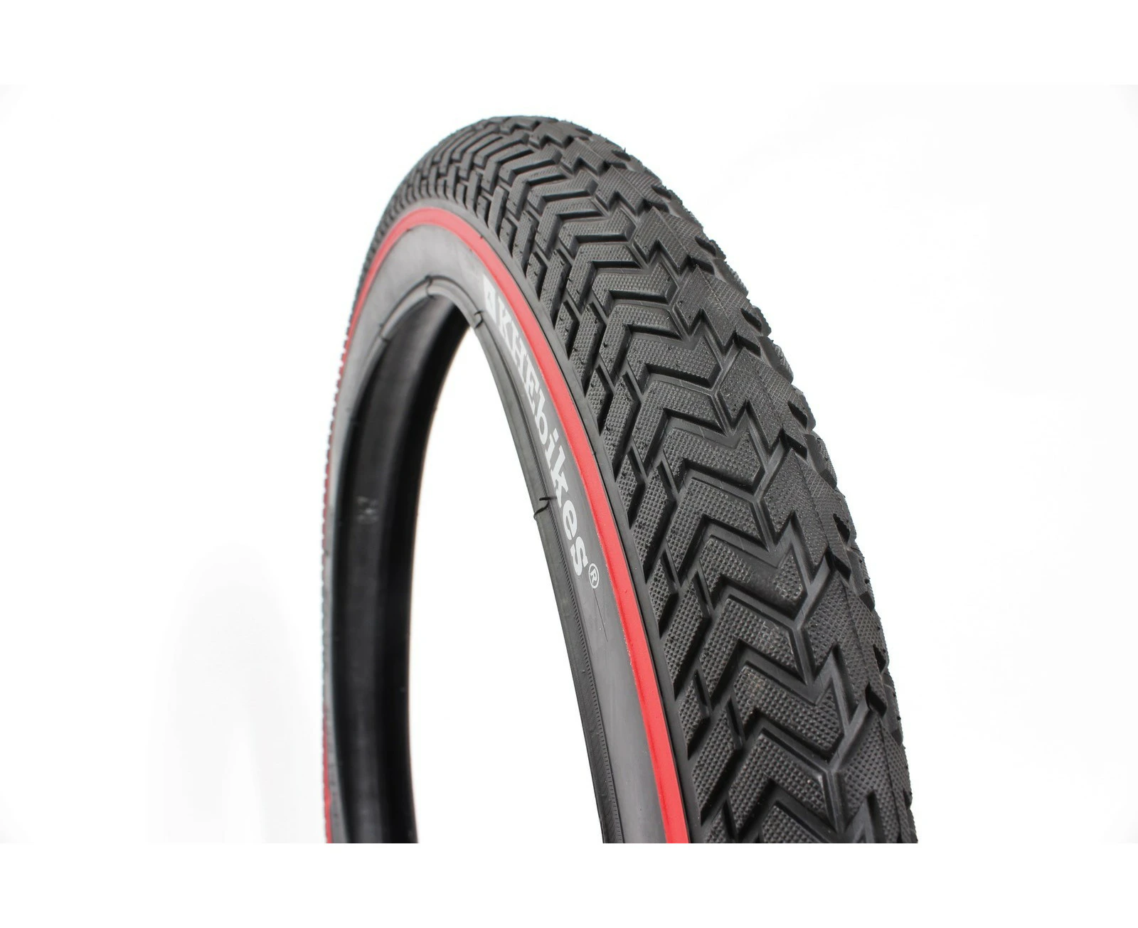 KHE MVP BMX Bike Tyre Street 20" x 2.30", Black with Red Pinline - Black with red pin line