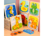 Cartoon Frog Train Animal 3D Wooden Jigsaw Puzzles Board Education Kids Toy Elephant#