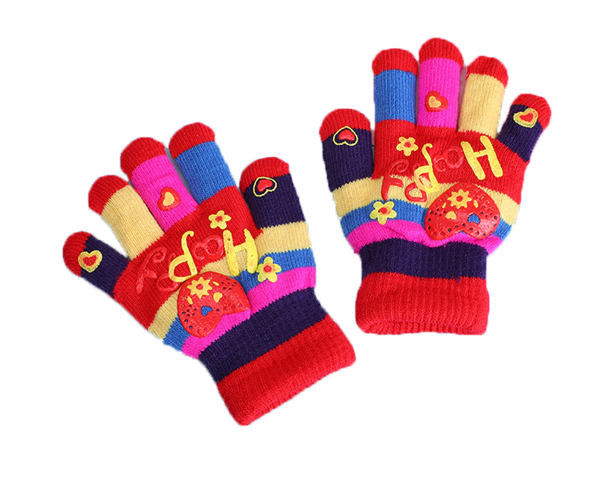 Kids Gloves for Girls/Boys， Unisex Warm Soft Winter Gloves - Style 5