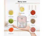 Electric Mini Food Chopper,Electric Garlic Processor,Mini Baby Supplementary Food Blender, Wireless Portable Waterproof USB Charging Food Mixer -Pink