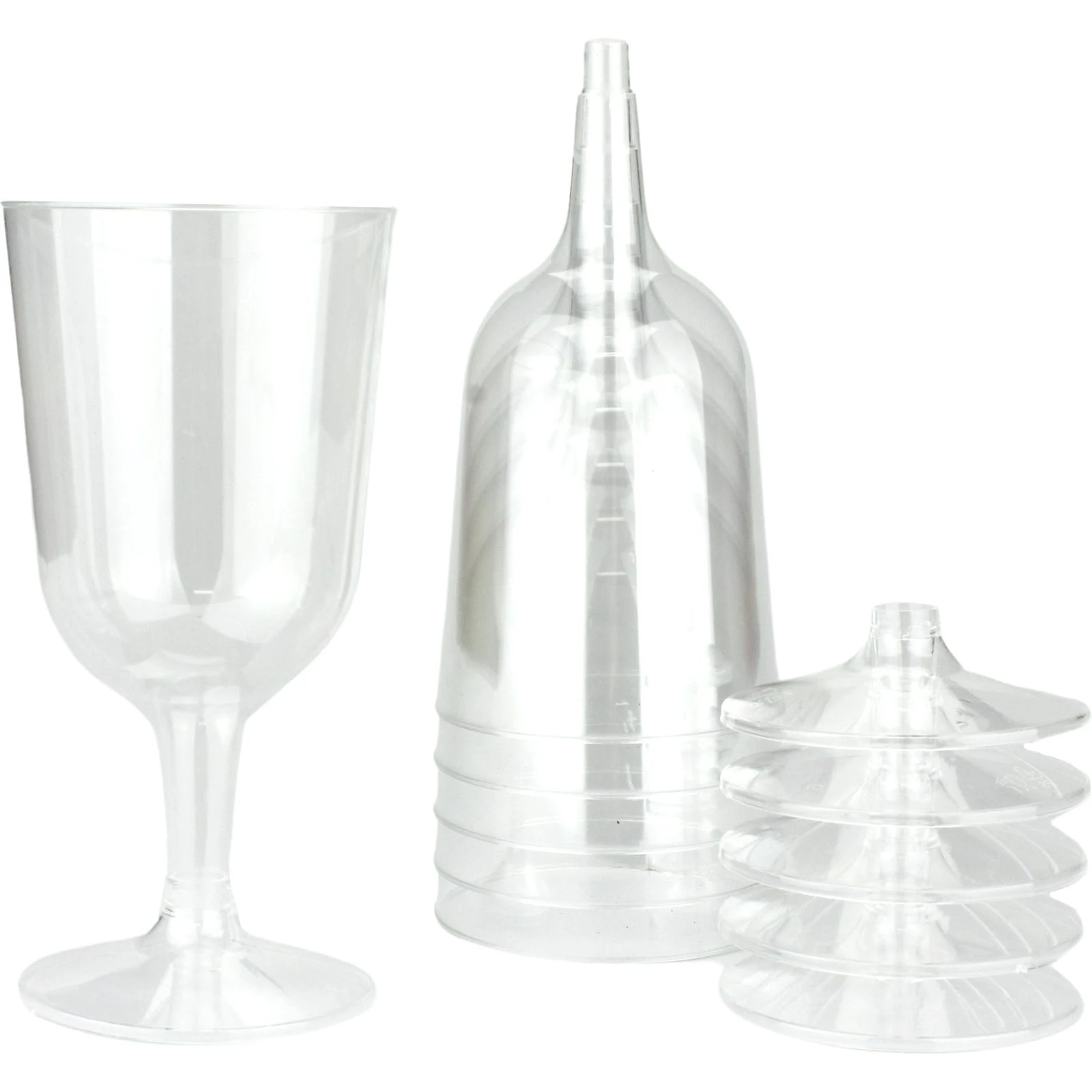 Clear Plastic Reusable Wine Glasses (Pack of 6)