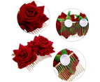 2 Pack Rose Flower Hair Clip Women Rose Flower Hair Accessories Wedding Hair Clip
