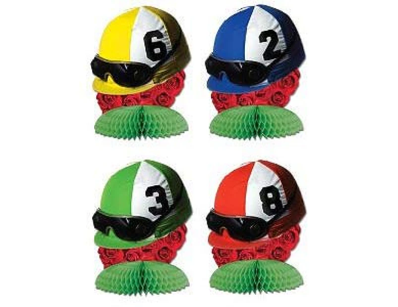 Melbourne Cup Jockey Helmets Mini Honeycomb Table Centrepieces x4