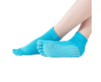 Yoga Socks for Women & Men – Full Toe Non Slip Sticky Grip Accessories for Yoga, Barre, Pilates, Dance, Ballet - Blue