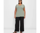 Target Plus Size V-Neck T-Shirt - Green