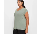 Target Plus Size V-Neck T-Shirt - Green