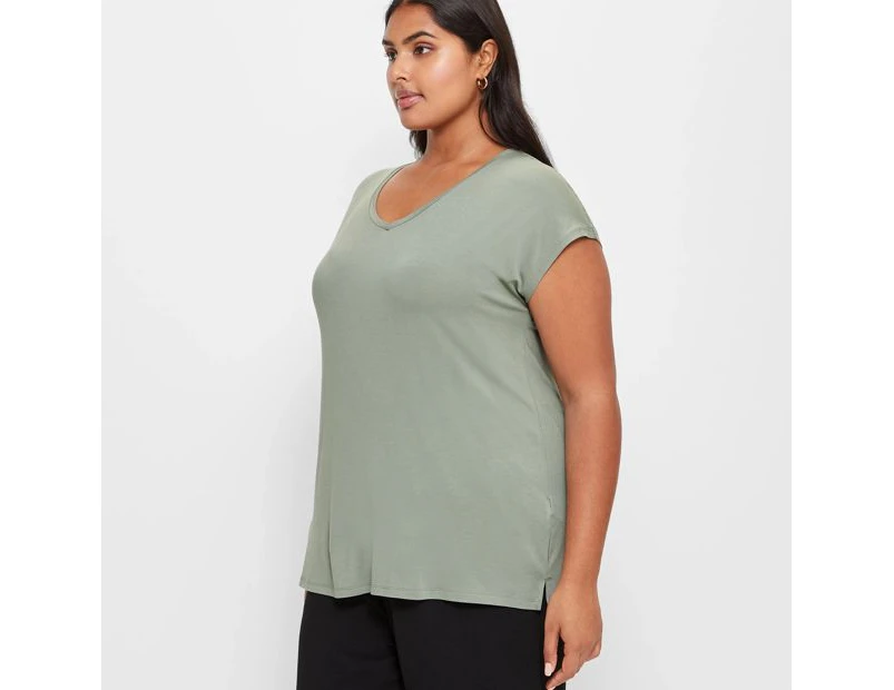 Target Plus Size V-Neck T-Shirt - Green