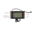 ABS Bike Speed Panel Wear Resistant Compact LCD Display E-Bike Control Panel for Scooter Black