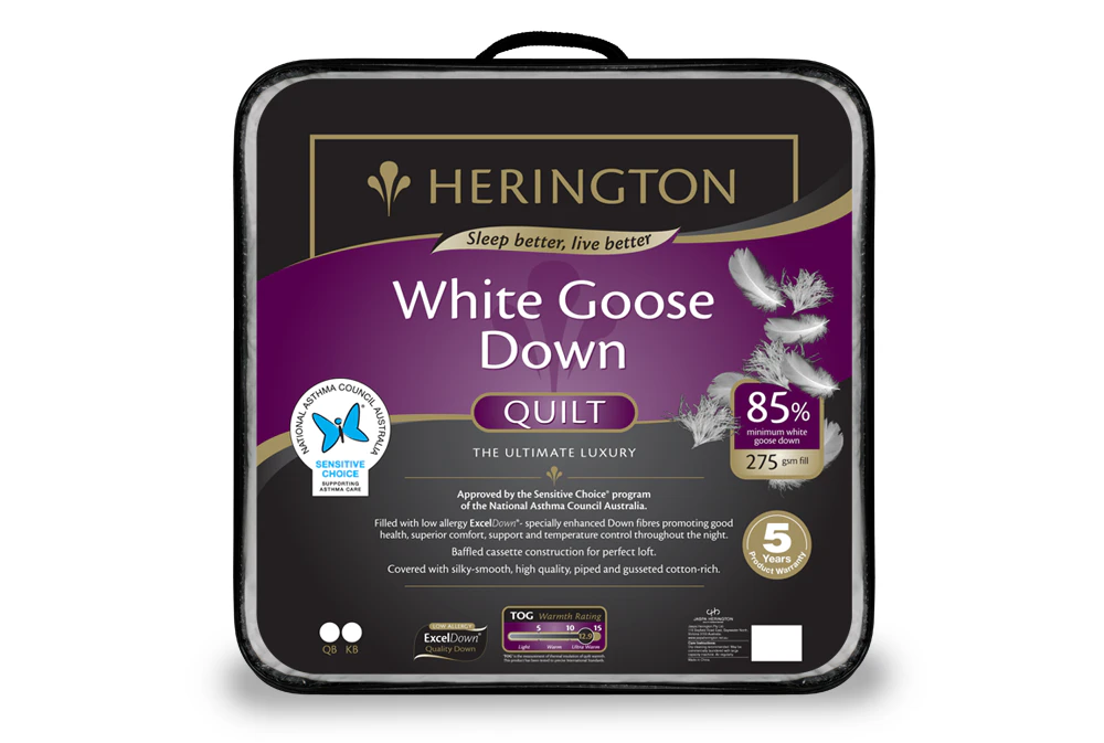 Herington 85% White Goose Down Quilt