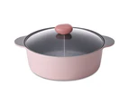 Neoflam Divided 30cm casserole 5.8L Induction with divided steamer Pink