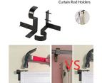 2 Pcs Curtain Rod Brackets for 1 Inch Rods, NO Drill,NO Screw,Quick Hang Curtain Brackets Super Carrying Capacity(2pcs, Black)