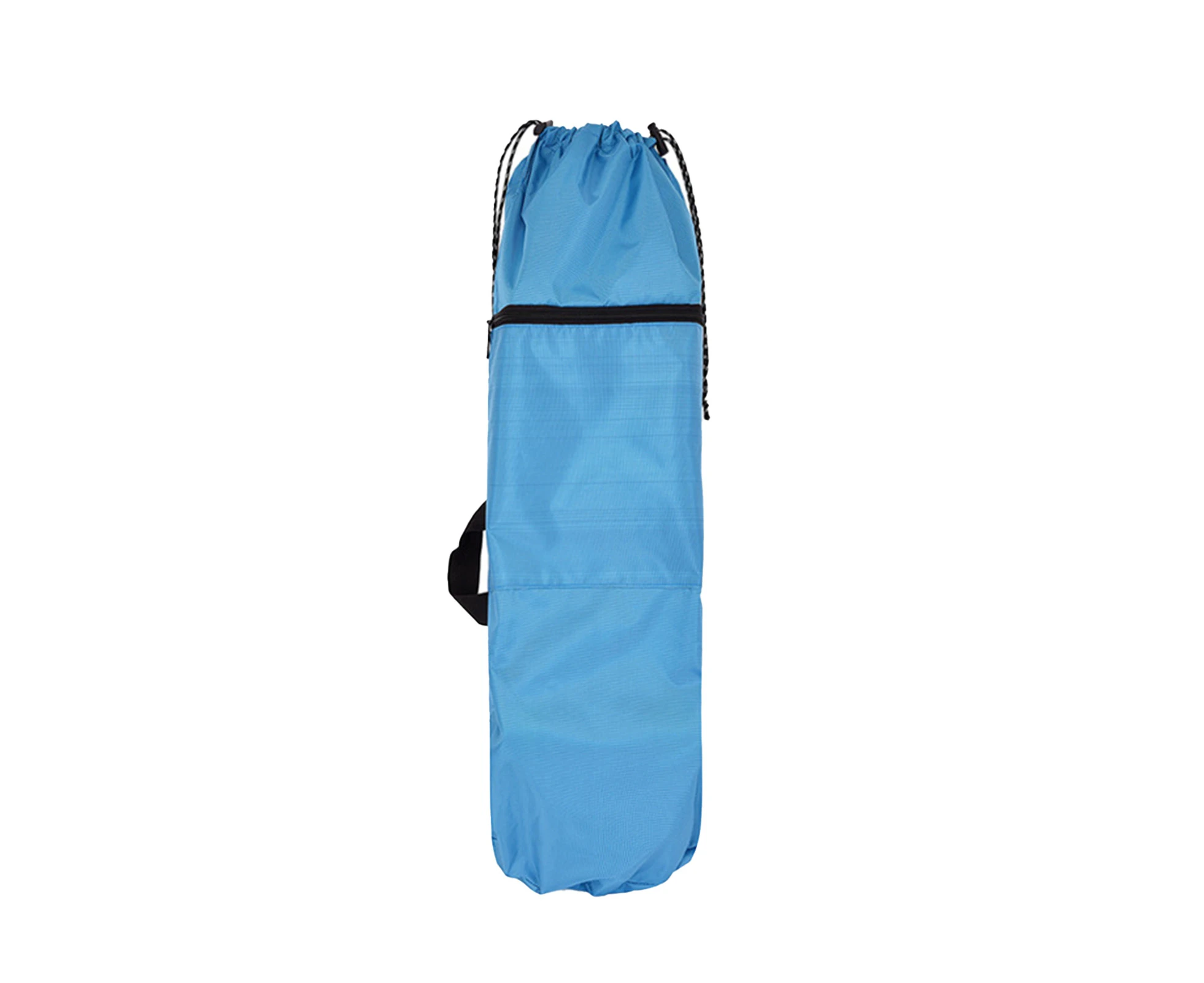 Skateboard Bag Waterproof Canvas Solid Color Camouflage Zip Drawstring Adjustable Strap Longboard Storage Bag for Outdoor-Blue