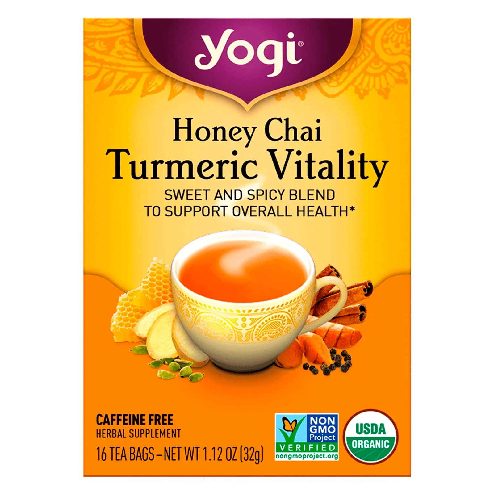 Yogi Tea, Honey Chai, Turmeric Vitality, 16 Tea Bags, 1.12 oz (32 g)