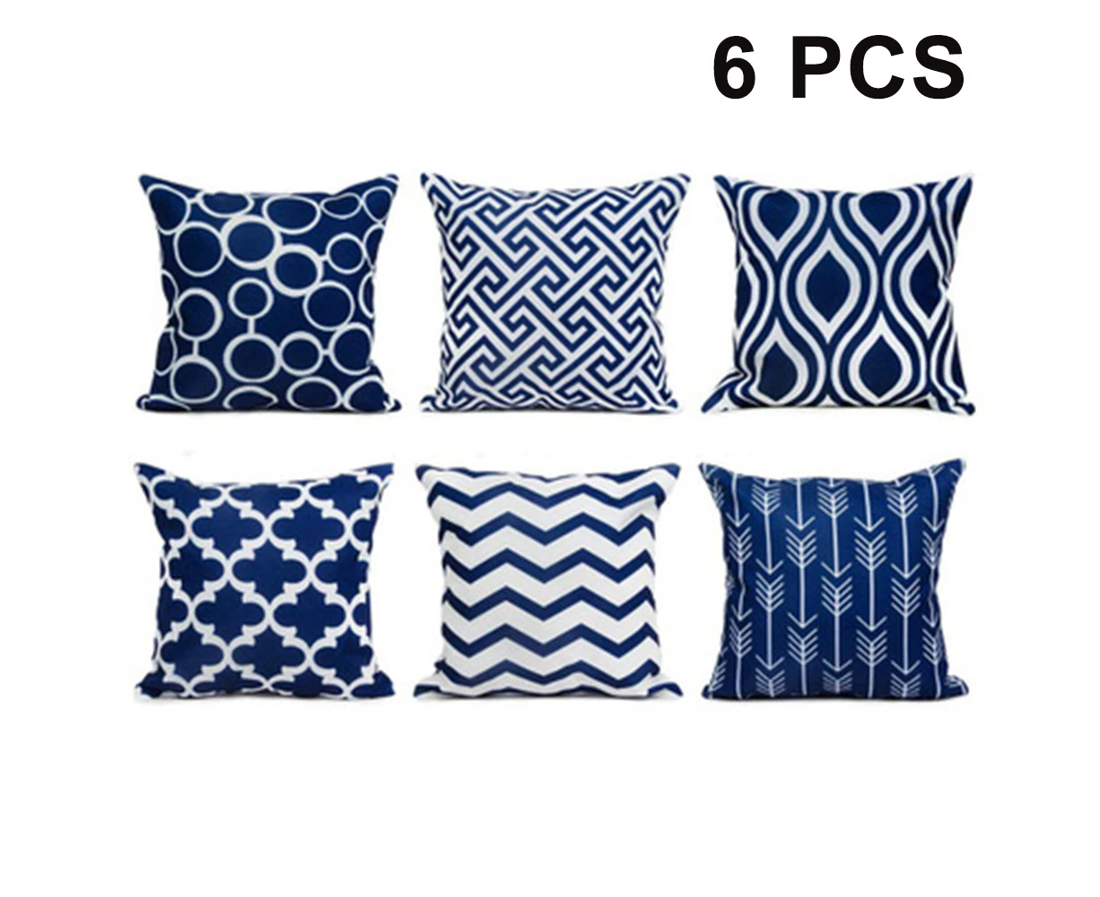 Microfiber Throw Pillow Cover Set of 6, Black and White Arrow Geometric Pattern for Living Room Sofa Couch Square Decorative Bed Pillow Case, 45*45cm