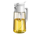 Oil Sprayer For Cooking - 2 In 1 Olive Oil Sprayer And Oil Dispenser - 500Ml Oil Spray Bottle With Pourer,White 500Ml