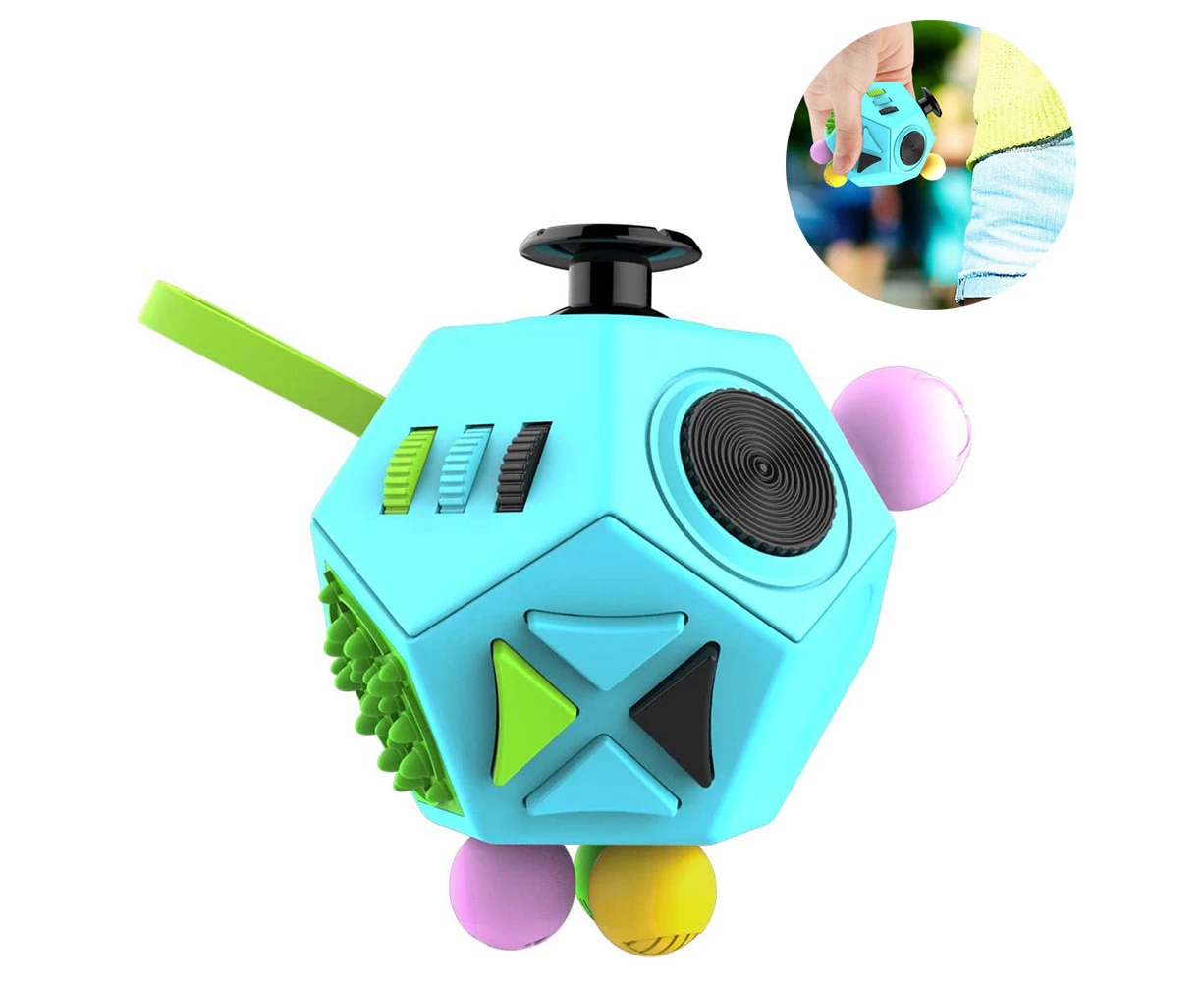 Toy Relieves Stress And Anti Boredom Cube For Children And Adults With Pressure Blue