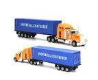 1/65 Diecast Alloy Container Truck Engineering Vehicle Model Education Kids Toy