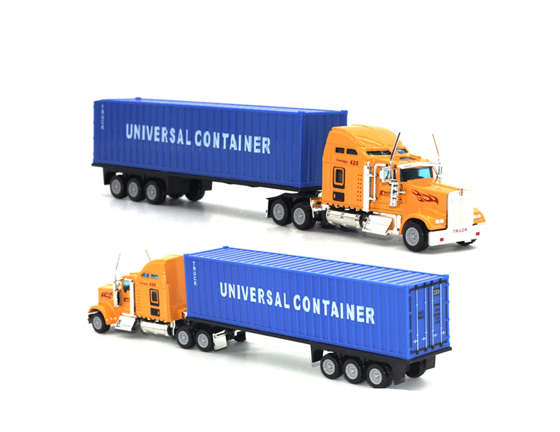 1/65 Diecast Alloy Container Truck Engineering Vehicle Model Education Kids Toy