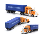 1/65 Diecast Alloy Container Truck Engineering Vehicle Model Education Kids Toy