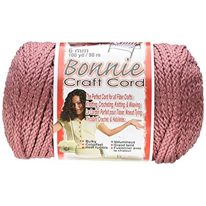 Pepperell Bonnie Macrame Craft Cord 6mmX100yd - Rose*