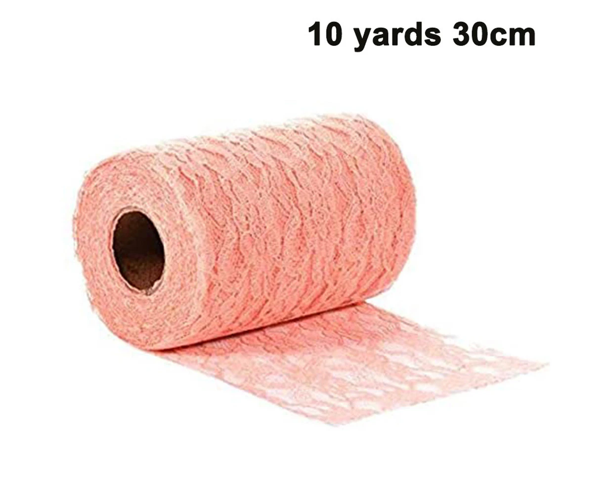 30cm x 10 Yards Vintage Ribbon Netting Fabric Tulle Rolls for Lace Table Runner Chair Sash DIY Wedding Party Bridal Shower Decorations