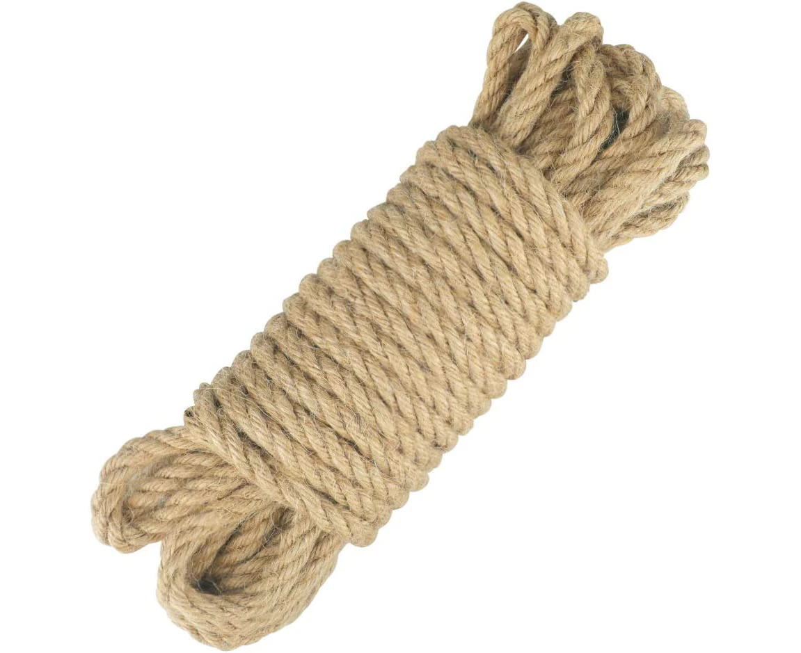 Jute twine Twine 8mm thick, used for decoration, DIY, gardening, cat tree (10 meters)