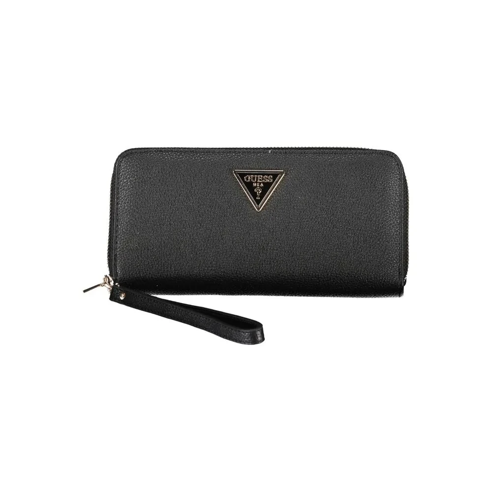 Guess Womens Wallet with Zip Fastening and Zip Pockets - Black