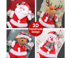 4 Packs Christmas Stockings 18 inch Sets Stocking with Santa Snowman Reindeer Bear 3D Plush Xmas Decor