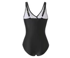 Women Plus Size Tummy Control Monokini Padded Swimming Costume Bikini Swimwear Swimsuit Beachwear - Black