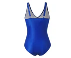 Women Plus Size Tummy Control Monokini Padded Swimming Costume Bikini Swimwear Swimsuit Beachwear - Gradient Blue