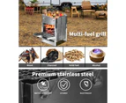 Camping Stove Camp Wood BBQ Grill Stainless Steel Portable Outdoor Large