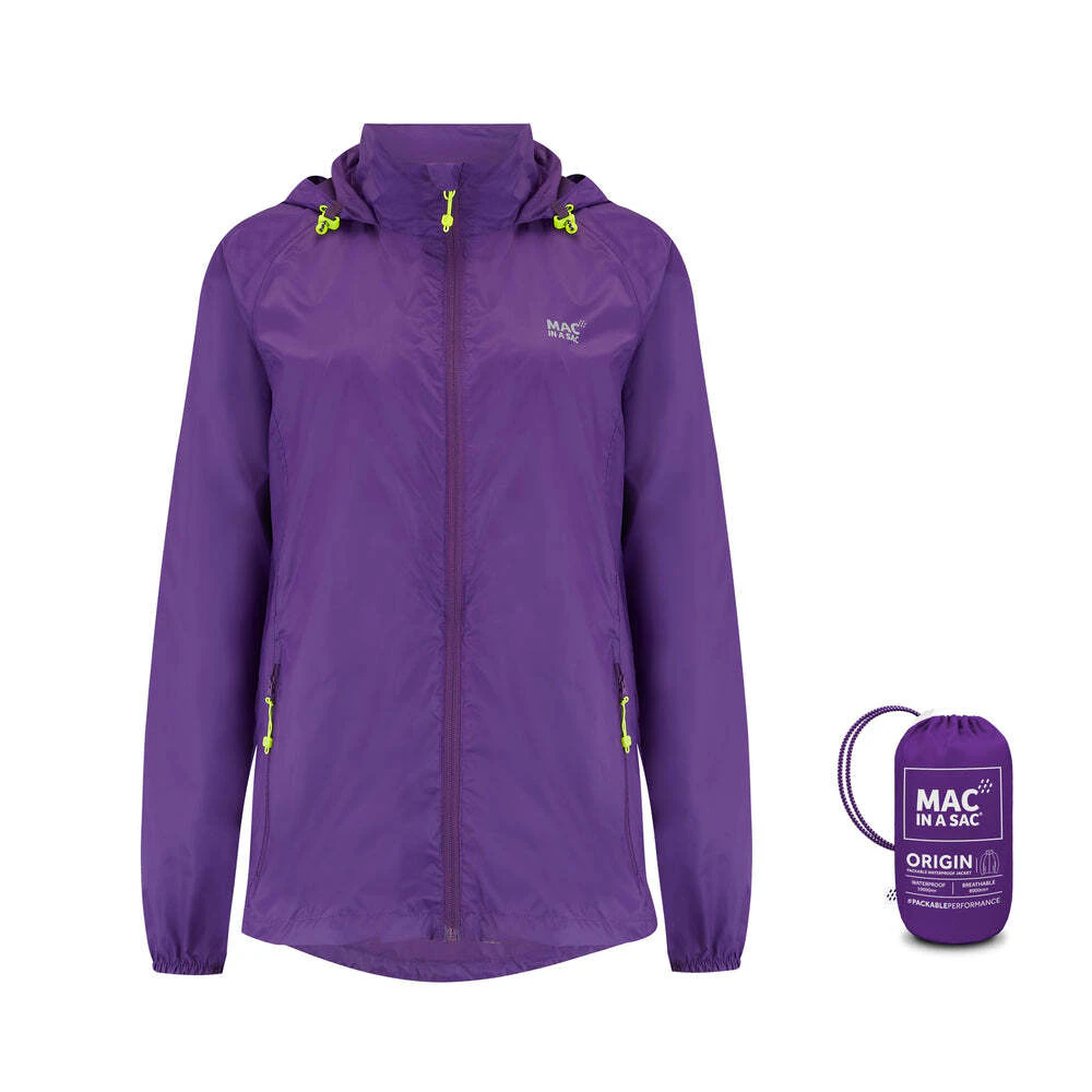 Mac In A Sac Packable Unisex Adults Waterproof Outerwear Jacket Purple - Purple