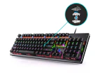 RGB LED Backlit Mechanical Gaming Keyboard with104 Keys Mechanical Gaming Keyboard Can Independently Change The Axis Computer Games - Black(Green Shaftkey)