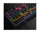 RGB LED Backlit Mechanical Gaming Keyboard with104 Keys Mechanical Gaming Keyboard Can Independently Change The Axis Computer Games - Black(Green Shaftkey)