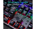 RGB LED Backlit Mechanical Gaming Keyboard with104 Keys Mechanical Gaming Keyboard Can Independently Change The Axis Computer Games - Black(Green Shaftkey)