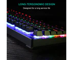 RGB LED Backlit Mechanical Gaming Keyboard with104 Keys Mechanical Gaming Keyboard Can Independently Change The Axis Computer Games - Black(Green Shaftkey)