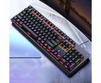 RGB LED Backlit Mechanical Gaming Keyboard with104 Keys Mechanical Gaming Keyboard Can Independently Change The Axis Computer Games - Black(Green Shaftkey)