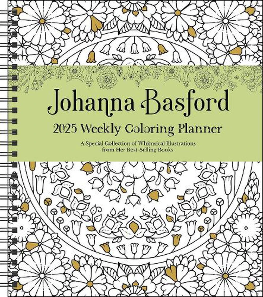 Johanna Basford 12-Month 2025 Weekly Coloring Calendar