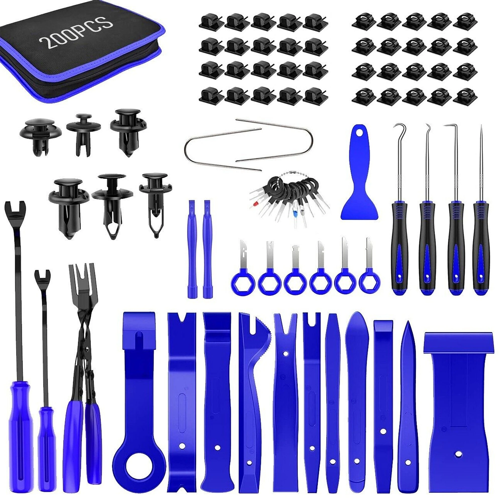 Trim Removal Tool Kit Car Trim Plastic Panel Fastener Removal Tool - 200pcs