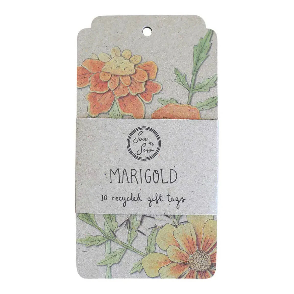 Sow 'n Sow Marigold Gift Tag - 10 pack - Sow 'n Sow