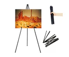 Metal Folding Easel Stand Portable Tripod Display Stand Floor Poster Easel Stand Black