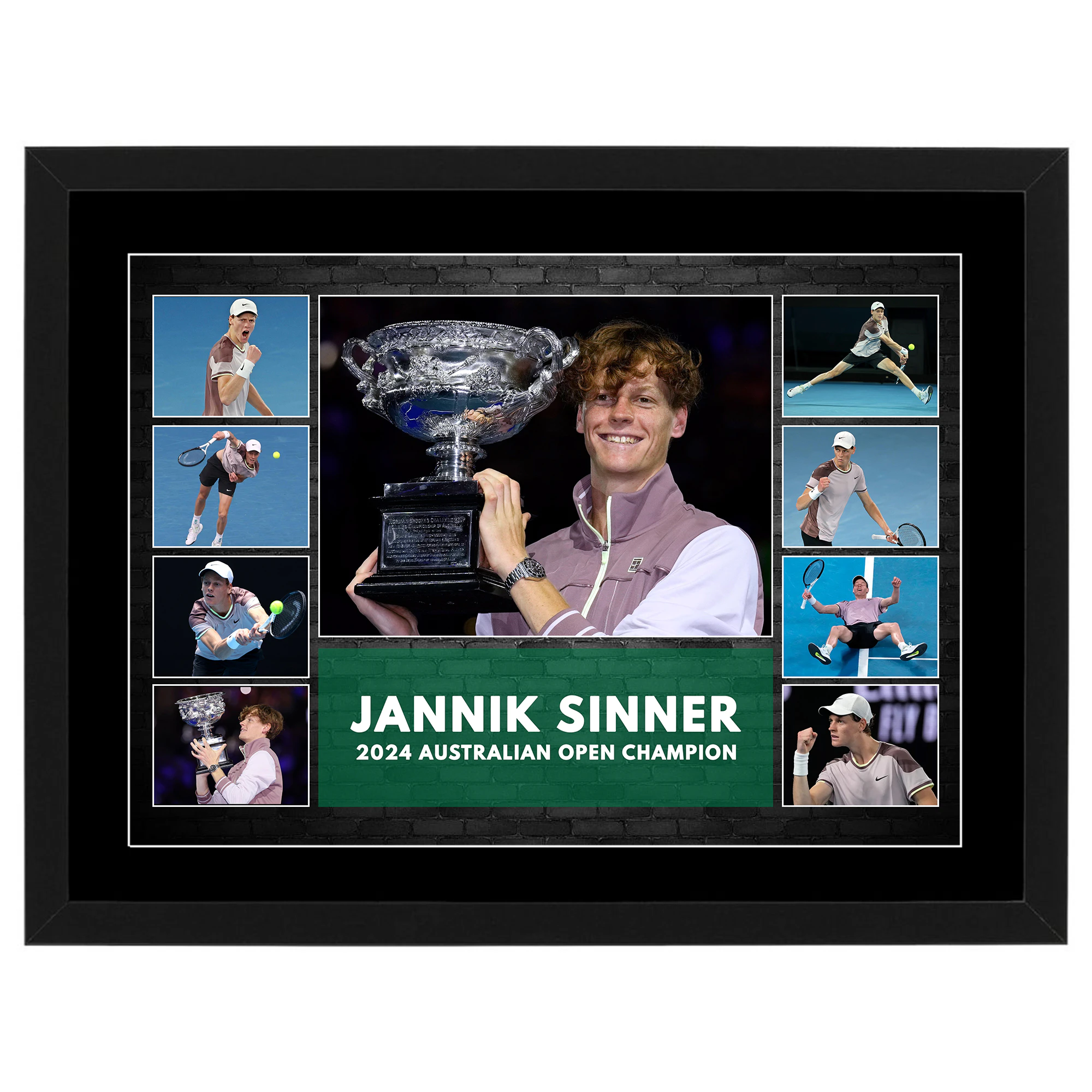 Tennis - Jannik Sinner 2024 Australian Open Champion Framed Pre Print