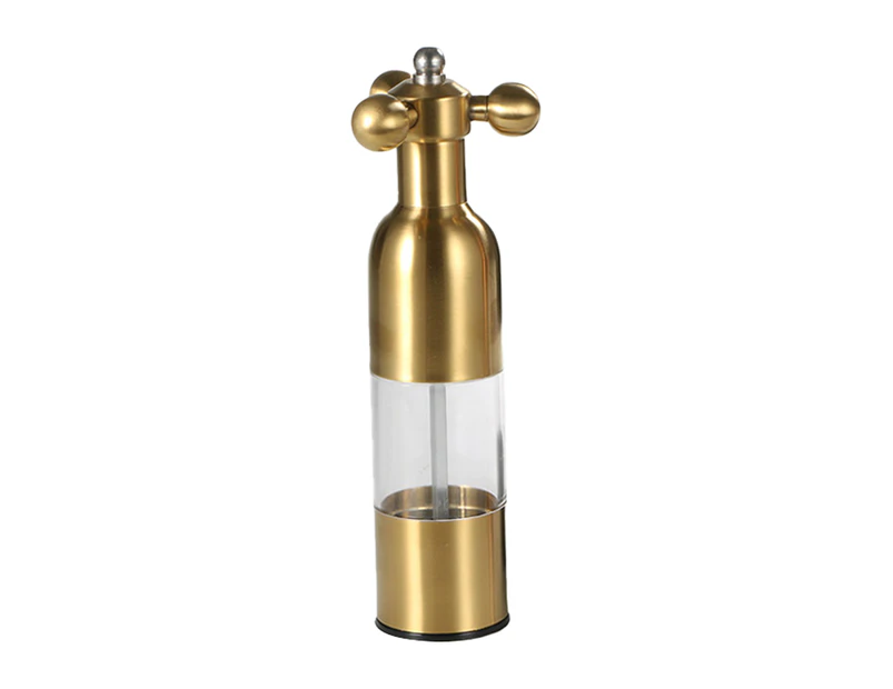 Pepper Grinder Salt Shaker, Kitchen Stainless Steel Salt Pepper Grinders Hand-Made Adjustable - Golden trumpet