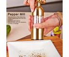 Pepper Grinder Salt Shaker, Kitchen Stainless Steel Salt Pepper Grinders Hand-Made Adjustable - Golden trumpet