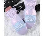 1 Pair Women Mittens Thickened Easy to Wear Breathable Skiing Fishing Women Gloves for Sports Purple