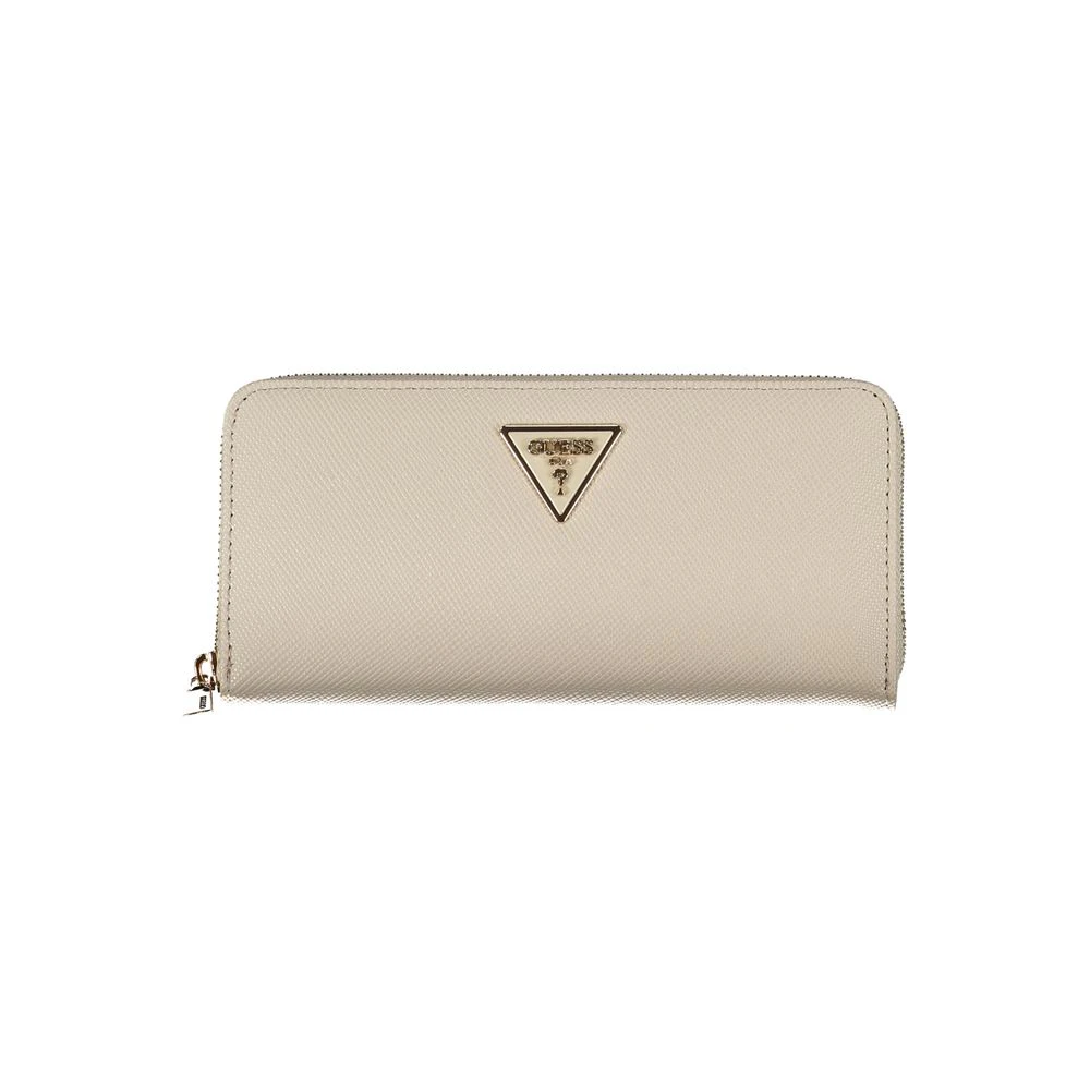 Beige Zippered Womens Wallet - Beige